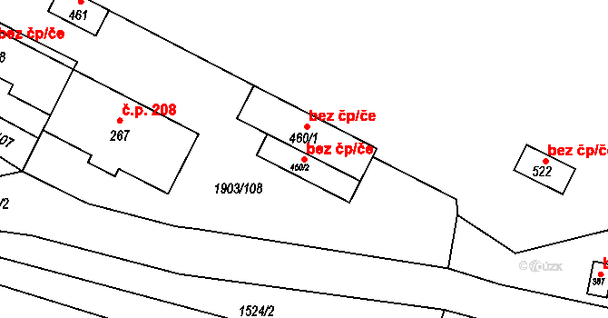 Třebovice 39438503 na parcele st. 460/2 v KÚ Třebovice, Katastrální mapa