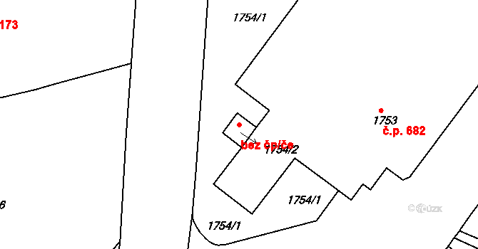 Brno 39496503 na parcele st. 1754/2 v KÚ Černá Pole, Katastrální mapa