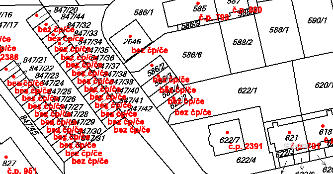 Roztoky 39606503 na parcele st. 586/4 v KÚ Roztoky u Prahy, Katastrální mapa