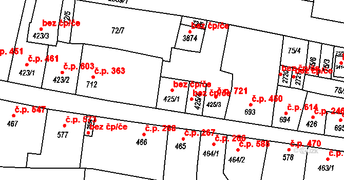 Hořice 42475503 na parcele st. 425/1 v KÚ Hořice v Podkrkonoší, Katastrální mapa