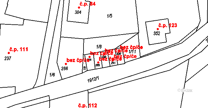 Tlumačov 45258503 na parcele st. 290 v KÚ Tlumačov u Domažlic, Katastrální mapa