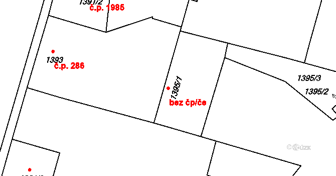 Pelhřimov 45270503 na parcele st. 1395/1 v KÚ Pelhřimov, Katastrální mapa