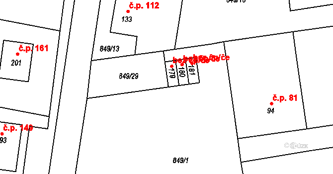 Příbraz 47573503 na parcele st. 179 v KÚ Příbraz, Katastrální mapa