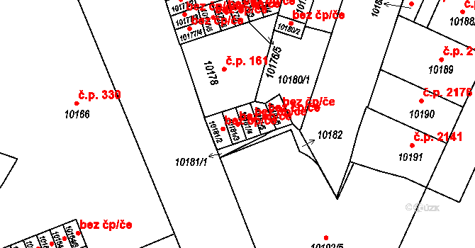 Plzeň 47978503 na parcele st. 10181/3 v KÚ Plzeň, Katastrální mapa
