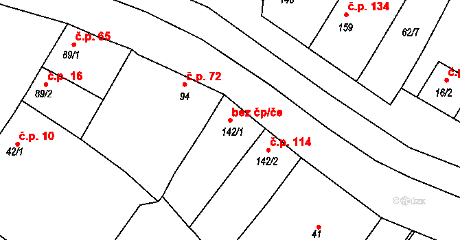 Holešov 50297503 na parcele st. 142/1 v KÚ Žopy, Katastrální mapa
