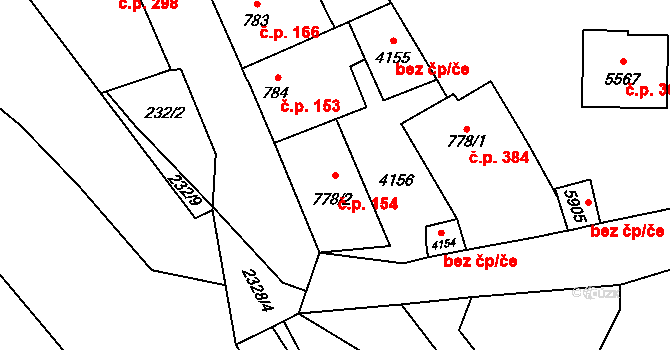 Beroun-Závodí 154, Beroun na parcele st. 778/2 v KÚ Beroun, Katastrální mapa