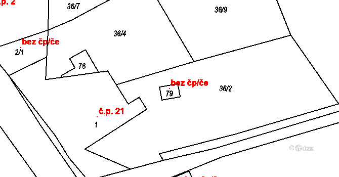 Jesenice 101063504 na parcele st. 79 v KÚ Chotěšov u Rakovníka, Katastrální mapa