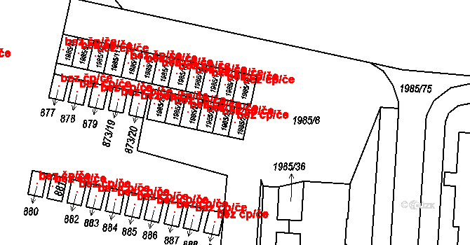 Nýřany 104228504 na parcele st. 1985/25 v KÚ Nýřany, Katastrální mapa