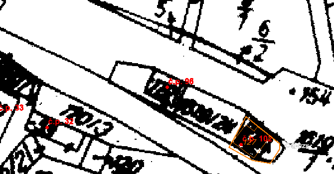 Jakubov 96, Vojkovice na parcele st. 119 v KÚ Jakubov, Katastrální mapa