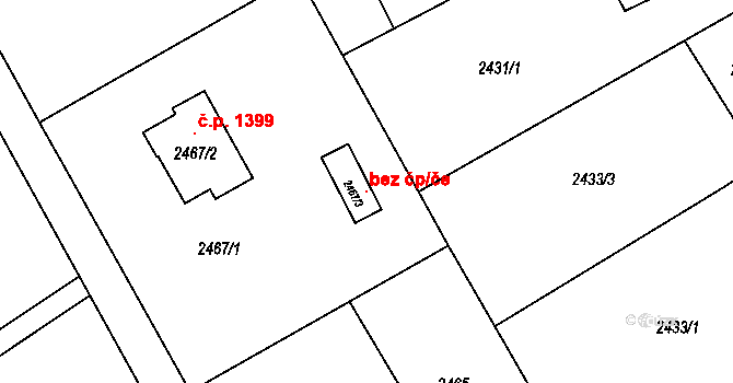 Havířov 120955504 na parcele st. 2467/3 v KÚ Dolní Suchá, Katastrální mapa