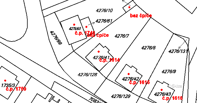 Boskovice 1614 na parcele st. 4276/41 v KÚ Boskovice, Katastrální mapa