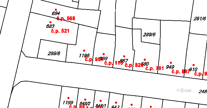 Hořice 115 na parcele st. 969 v KÚ Hořice v Podkrkonoší, Katastrální mapa