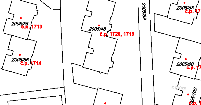 Pelhřimov 1720 na parcele st. 2005/127 v KÚ Pelhřimov, Katastrální mapa