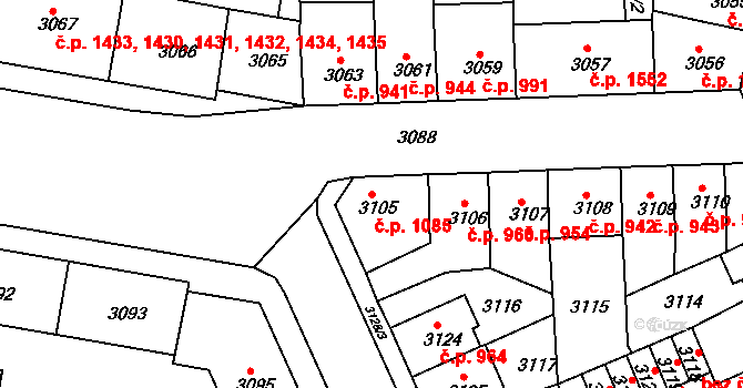Sokolov 1085 na parcele st. 3105 v KÚ Sokolov, Katastrální mapa