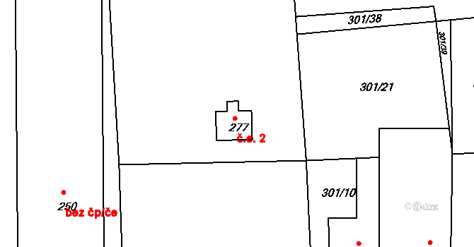 Vraňany 2 na parcele st. 277 v KÚ Vraňany, Katastrální mapa