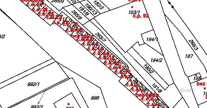Březenec 12, Jirkov na parcele st. 203 v KÚ Březenec, Katastrální mapa