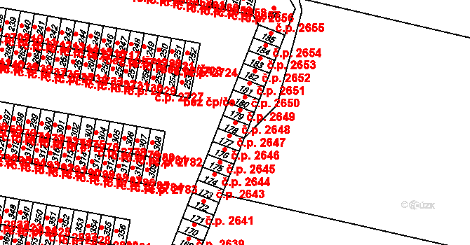 Brníčko 2647, Uničov na parcele st. 178 v KÚ Brníčko, Katastrální mapa