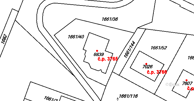 Havlíčkův Brod 3765 na parcele st. 6839 v KÚ Havlíčkův Brod, Katastrální mapa