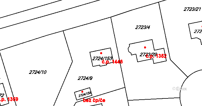 Kylešovice 1446, Opava na parcele st. 2724/153 v KÚ Kylešovice, Katastrální mapa