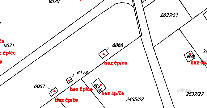 Kolín 41957504 na parcele st. 6068 v KÚ Kolín, Katastrální mapa