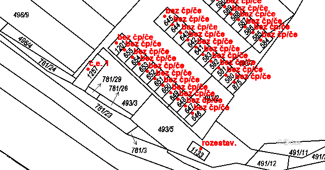 Chotěšov 43606504 na parcele st. 650 v KÚ Chotěšov, Katastrální mapa