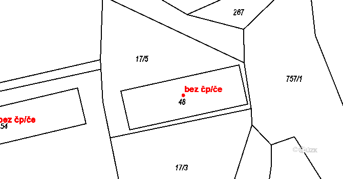Obrataň 45278504 na parcele st. 48 v KÚ Bezděčín u Obrataně, Katastrální mapa