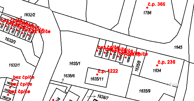 Liberec 47014504 na parcele st. 1635/5 v KÚ Ruprechtice, Katastrální mapa