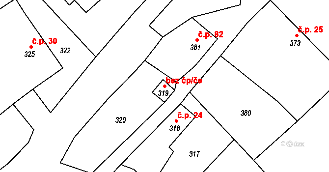 Dlouhá Loučka 48565504 na parcele st. 319 v KÚ Plinkout, Katastrální mapa