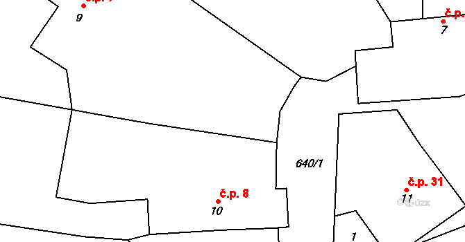 Bahno 7, Černíny na parcele st. 9 v KÚ Bahno, Katastrální mapa
