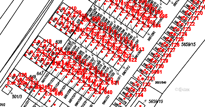 Jihlava 625 na parcele st. 5661/309 v KÚ Jihlava, Katastrální mapa