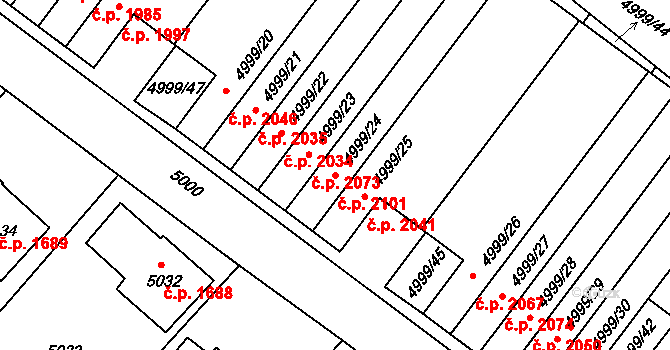 Pod Bezručovým vrchem 2101, Krnov na parcele st. 4999/24 v KÚ Krnov-Horní Předměstí, Katastrální mapa