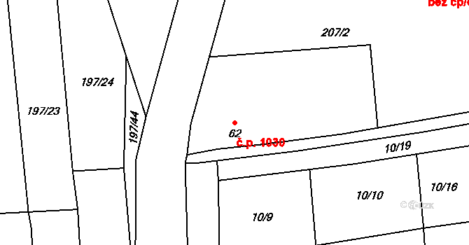 Brníčko 1030, Uničov na parcele st. 62 v KÚ Brníčko, Katastrální mapa