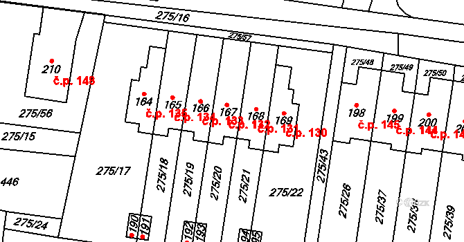 Cerekvice nad Bystřicí 132 na parcele st. 167 v KÚ Cerekvice nad Bystřicí, Katastrální mapa