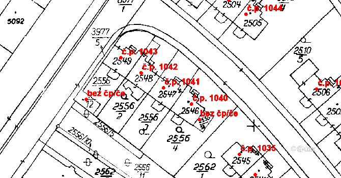 Poděbrady III 1041, Poděbrady na parcele st. 2547 v KÚ Poděbrady, Katastrální mapa