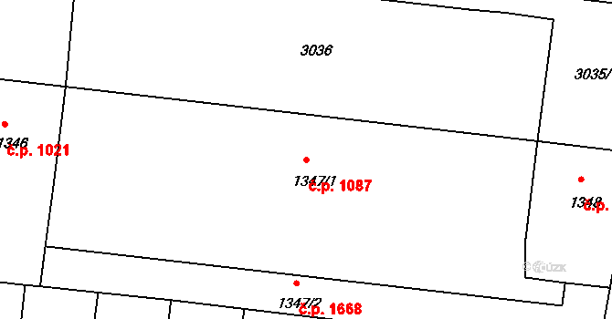 Nusle 1087, Praha na parcele st. 1347/1 v KÚ Nusle, Katastrální mapa