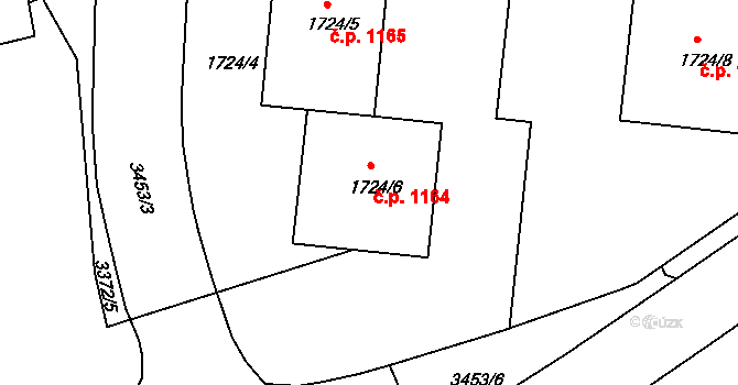 Michle 1164, Praha na parcele st. 1724/6 v KÚ Michle, Katastrální mapa