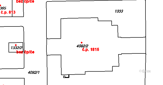 Dejvice 1815, Praha na parcele st. 4092/2 v KÚ Dejvice, Katastrální mapa