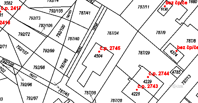 Dvůr Králové nad Labem 2745 na parcele st. 4504 v KÚ Dvůr Králové nad Labem, Katastrální mapa