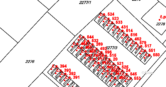 Rumburk 1 532, Rumburk na parcele st. 2277/25 v KÚ Rumburk, Katastrální mapa