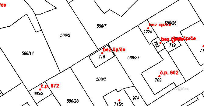 Osek 39154505 na parcele st. 716 v KÚ Osek u Duchcova, Katastrální mapa