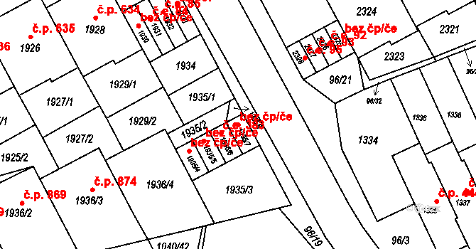 Brno 39449505 na parcele st. 1935/7 v KÚ Kohoutovice, Katastrální mapa