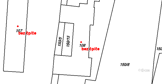 Benešov nad Černou 41300505 na parcele st. 108 v KÚ Klení, Katastrální mapa