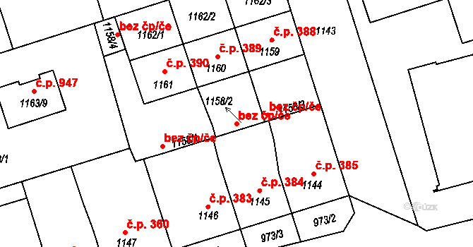 Libušín 41896505 na parcele st. 1158/2 v KÚ Libušín, Katastrální mapa