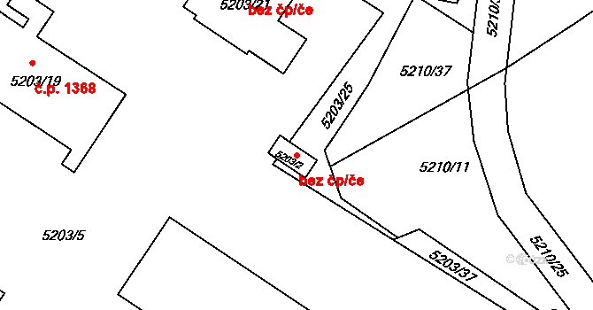 Velké Meziříčí 43412505 na parcele st. 5203/2 v KÚ Velké Meziříčí, Katastrální mapa