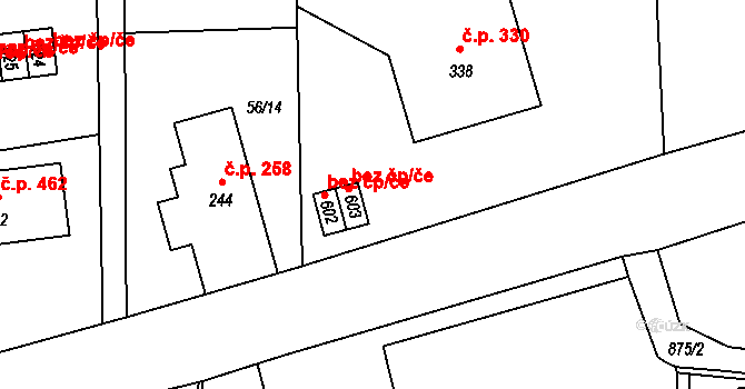 Jablonec nad Nisou 44193505 na parcele st. 603 v KÚ Kokonín, Katastrální mapa
