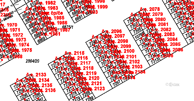 Hodonín 2107 na parcele st. 7292 v KÚ Hodonín, Katastrální mapa