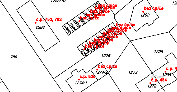 Roztoky 45738505 na parcele st. 1282 v KÚ Roztoky u Prahy, Katastrální mapa