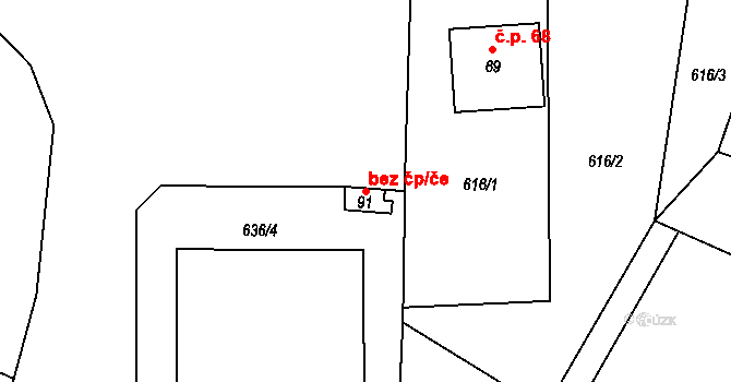 Blatná 47034505 na parcele st. 91 v KÚ Drahenický Málkov, Katastrální mapa