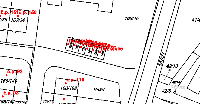Vidov 49482505 na parcele st. 166/162 v KÚ Vidov, Katastrální mapa