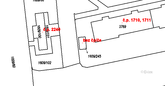Plzeň 96474505 na parcele st. 1609/245 v KÚ Bolevec, Katastrální mapa
